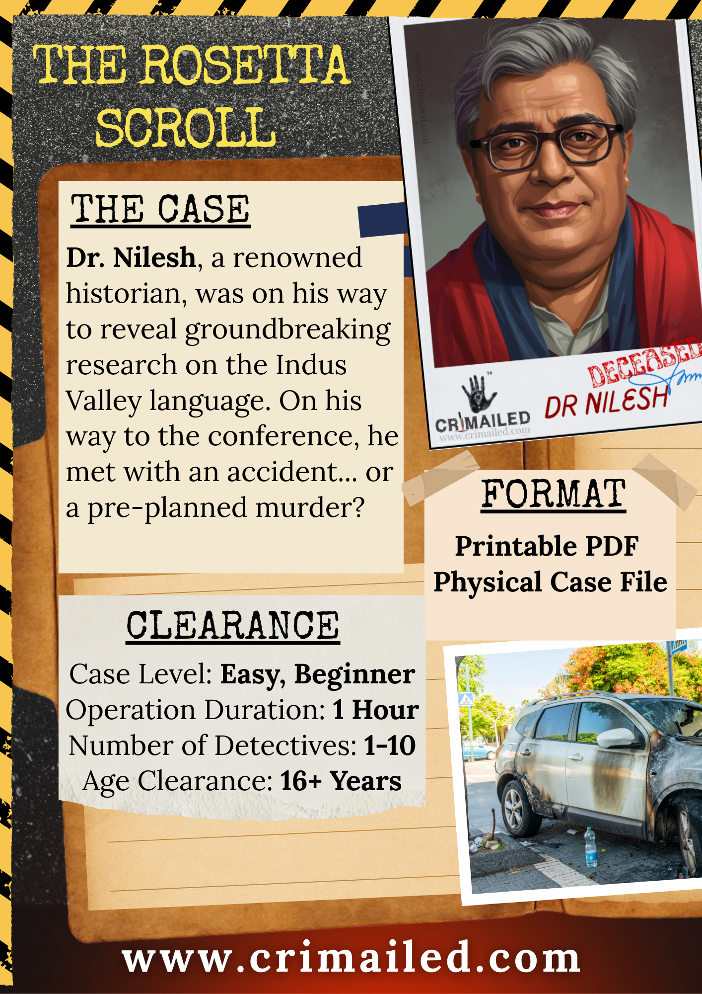 The Rosetta Scroll | Print & Play | Murder Mystery Case File Game