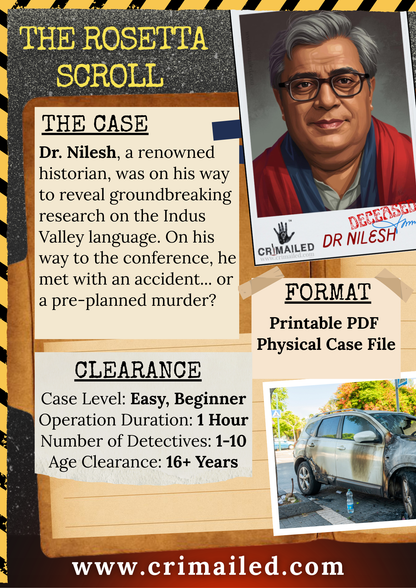 The Rosetta Scroll | Print & Play | Murder Mystery Case File Game
